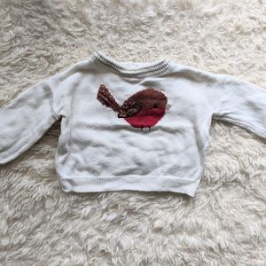 Gymboree cream bird sweater 0-3 months